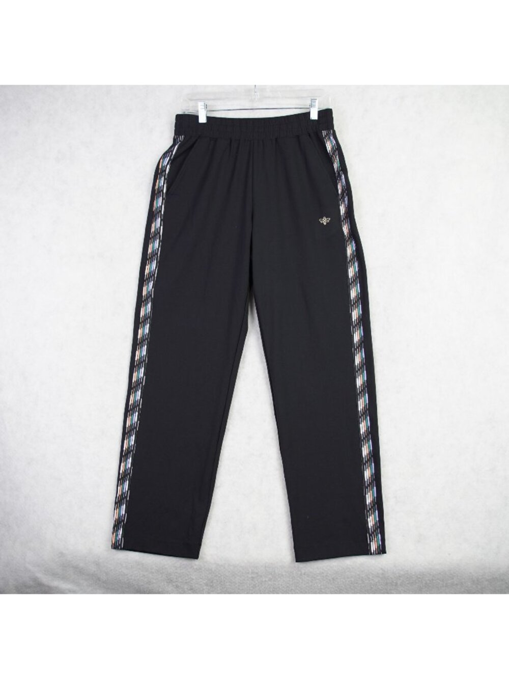 Johnny Was Be Active Womens Traveler Pants Size Small Black With Side Strips